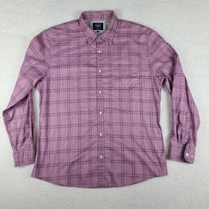 Charles Tyrwhitt Dress Shirt Mens XL Purple Blue Plaid Extra Slim Fit Button Up